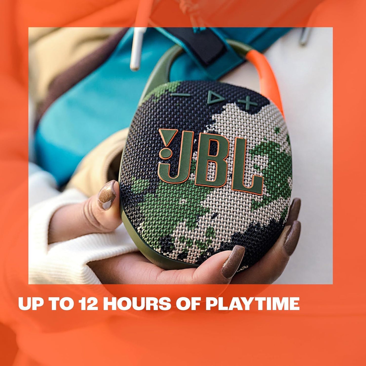 JBL Clip 5 Ultra-Portable bluetooth Speaker with Integrated Carabiner, Big JBL speaker Pro Sound, PlaytimeBoost, Waterproof Design and 12-Hour Playtime - Black