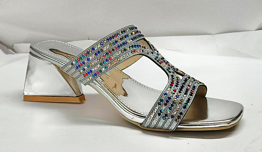 Women'S Kitten Heel sandals, LOCAL FAST-DELIVERY, open toes, Rhinestone embellishments, Kitten Heel, Non-slip, lightweight and comfortable Strappy sandals