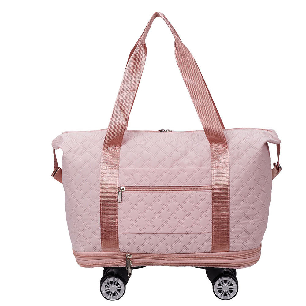 Travel Tote Bag with Detachable Wheels, Multifunctional Travel Bag with A Partition Section, Expandable Luggage Bag, Large Capacity Travel Duffle Bag Gym Tote Bags, Shoulder Bag, Gift for Wife and Parents