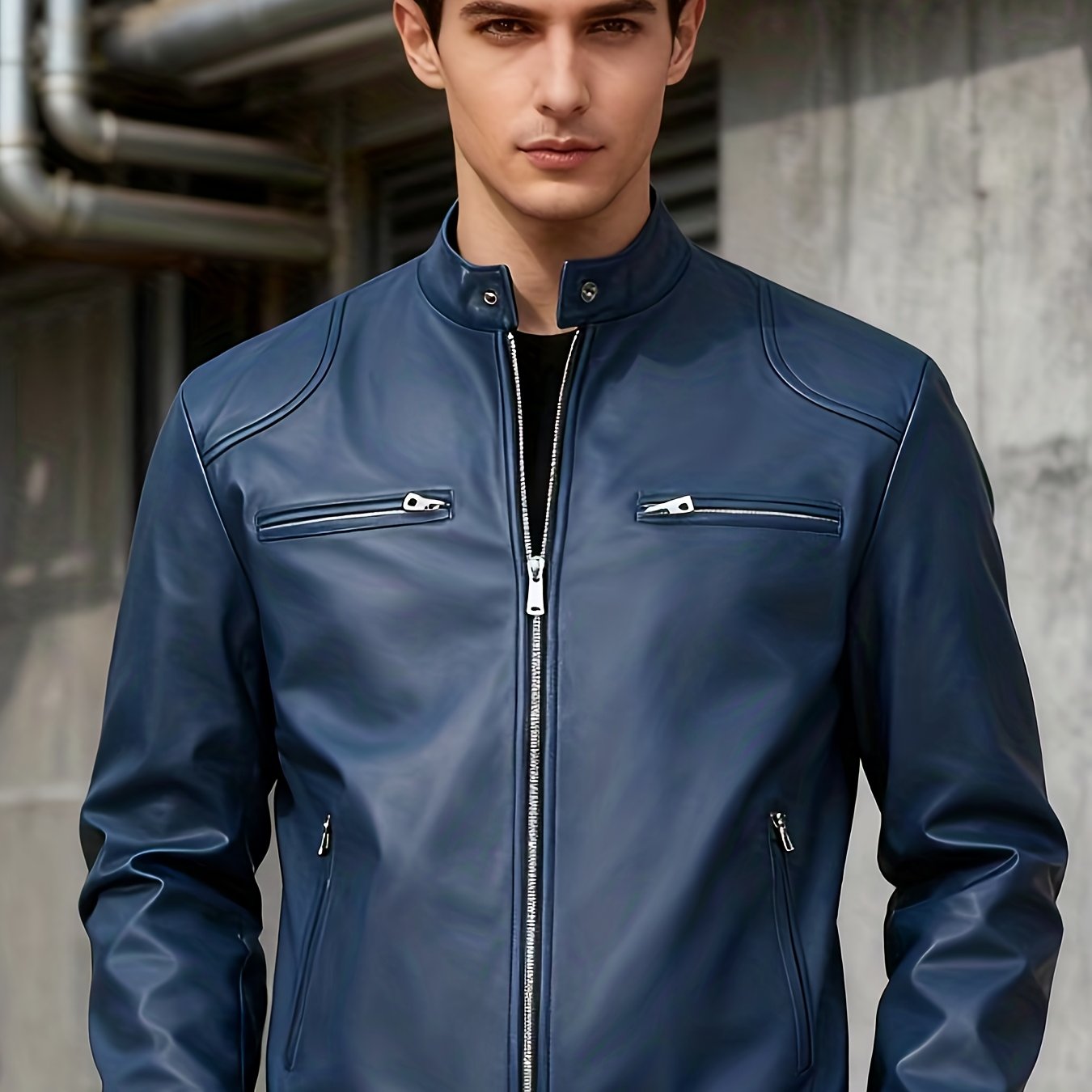 Men's Bomber Pilot Jacket - Zipper, Zipper, Baseball Collar, Windproof for Spring and Autumn Outdoor Wear, Daily Casual Wear | Pullover Style | Zipper, Bomber Jacket