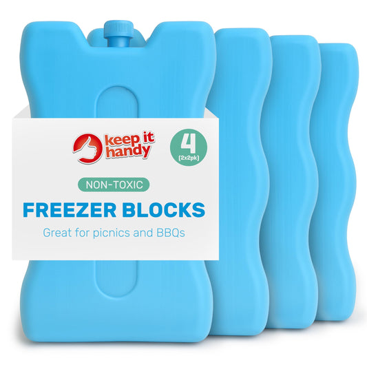 SOL 4pk Freezer Blocks for Cool Bags | Reusable Ice Packs for Cool Boxes, Lunch Bags & Food Containers | Compact & Lightweight Cooling Blocks for Picnics, Camping, Travel & Work