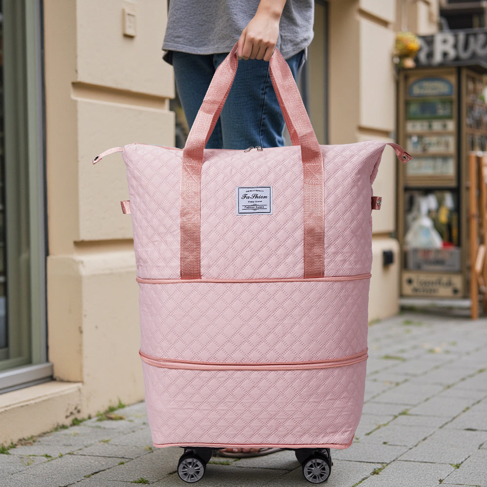 Travel Tote Bag with Detachable Wheels, Multifunctional Travel Bag with A Partition Section, Expandable Luggage Bag, Large Capacity Travel Duffle Bag Gym Tote Bags, Shoulder Bag, Gift for Wife and Parents