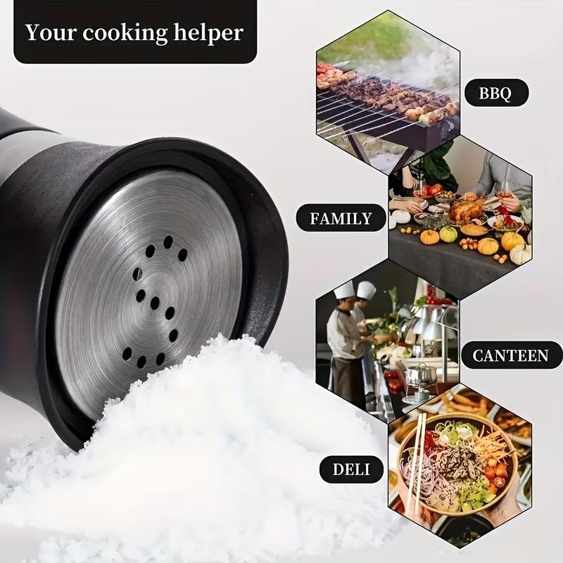 4-piece set (2 bottles + 2 caps) of adorable glass salt and pepper shakers. 4 oz (approx. 113.4g) glass salt and pepper shakers with stainless steel caps, suitable for kitchen dining tables, RVs, camping, and BBQs. Condiment