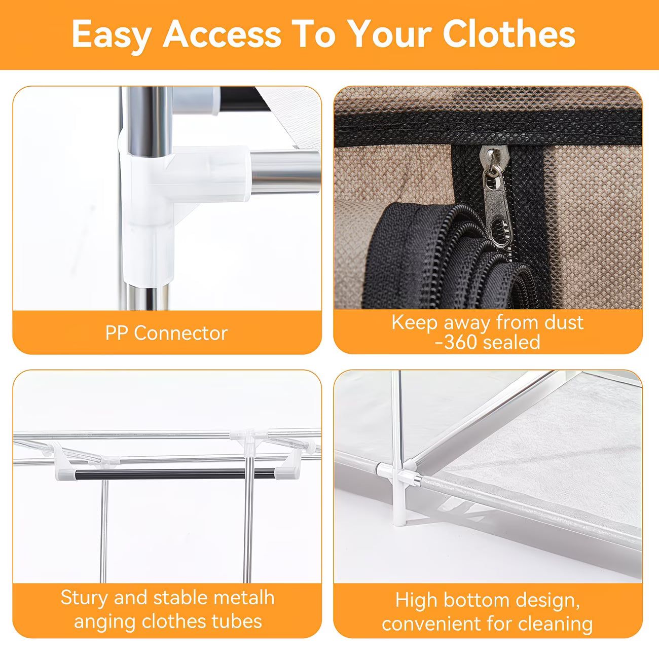 Bedroom Wardrobe Non-Woven Fabrics Portable Folding Dust-proof Closet Waterproof Storage Cabinet Home Furniture With Rack HWC