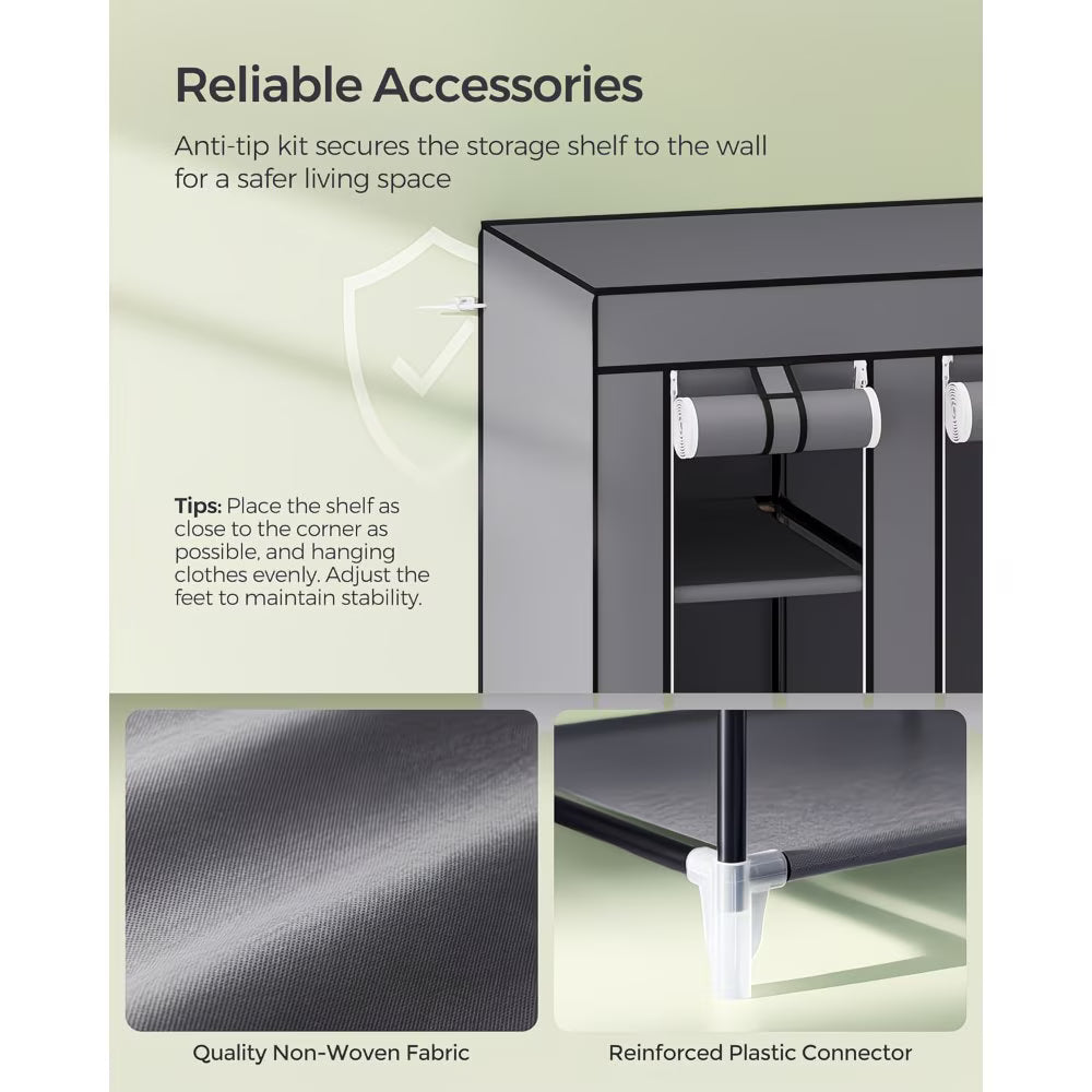 Bedroom Wardrobe Non-Woven Fabrics Portable Folding Dust-proof Closet Waterproof Storage Cabinet Home Furniture With Rack HWC