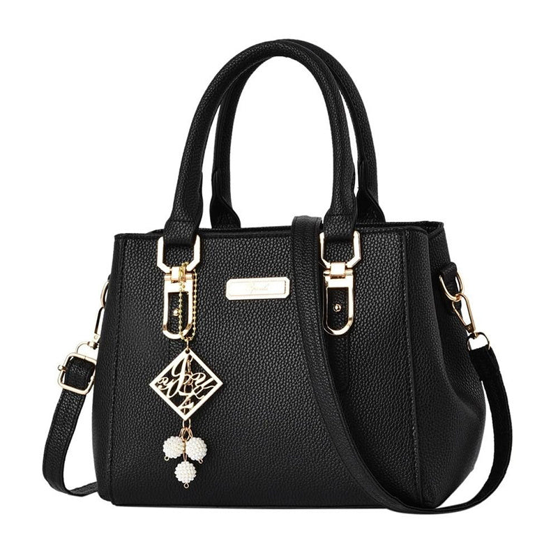 Large Capacity Shoulder Bag Leather Messenger Bag Trendy Handbags With Pendant,Multi-Compartment, Zipper Closure, Adjustable Strap, Elegant and Stylish Design, Ideal for Everyday and Travel Use