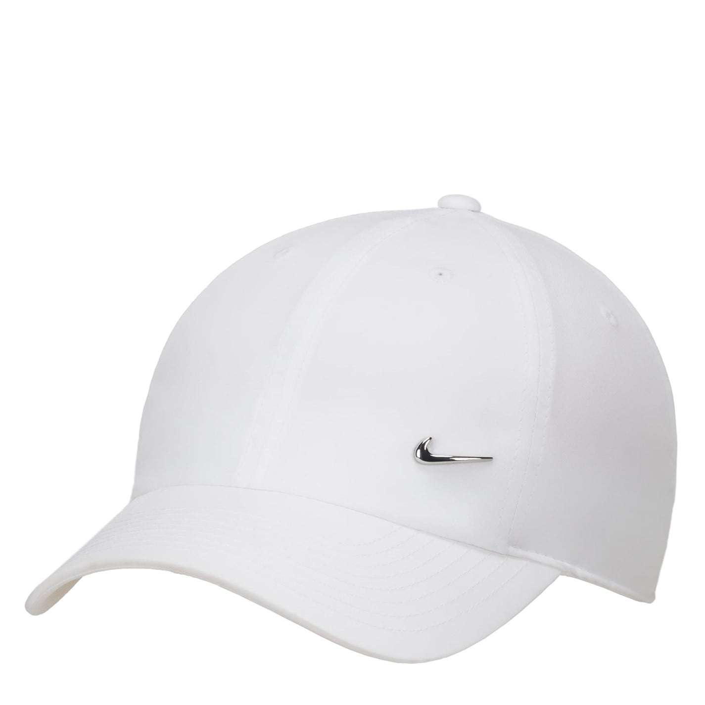 Nike Unisex All-Season Quick-Dry Logo Cap - Breathable Adjustable Snapback Hat for Men & Women, Black with White Emblem, Metal Swoosh Cap Nike Brand Design (Hand Wash Only)