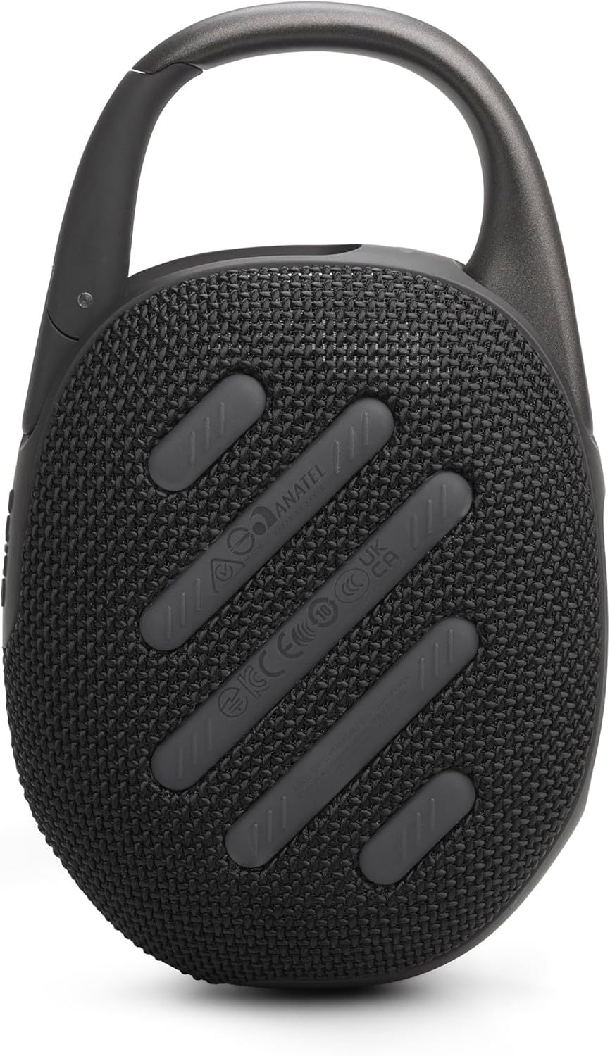 JBL Clip 5 Ultra-Portable bluetooth Speaker with Integrated Carabiner, Big JBL speaker Pro Sound, PlaytimeBoost, Waterproof Design and 12-Hour Playtime - Black