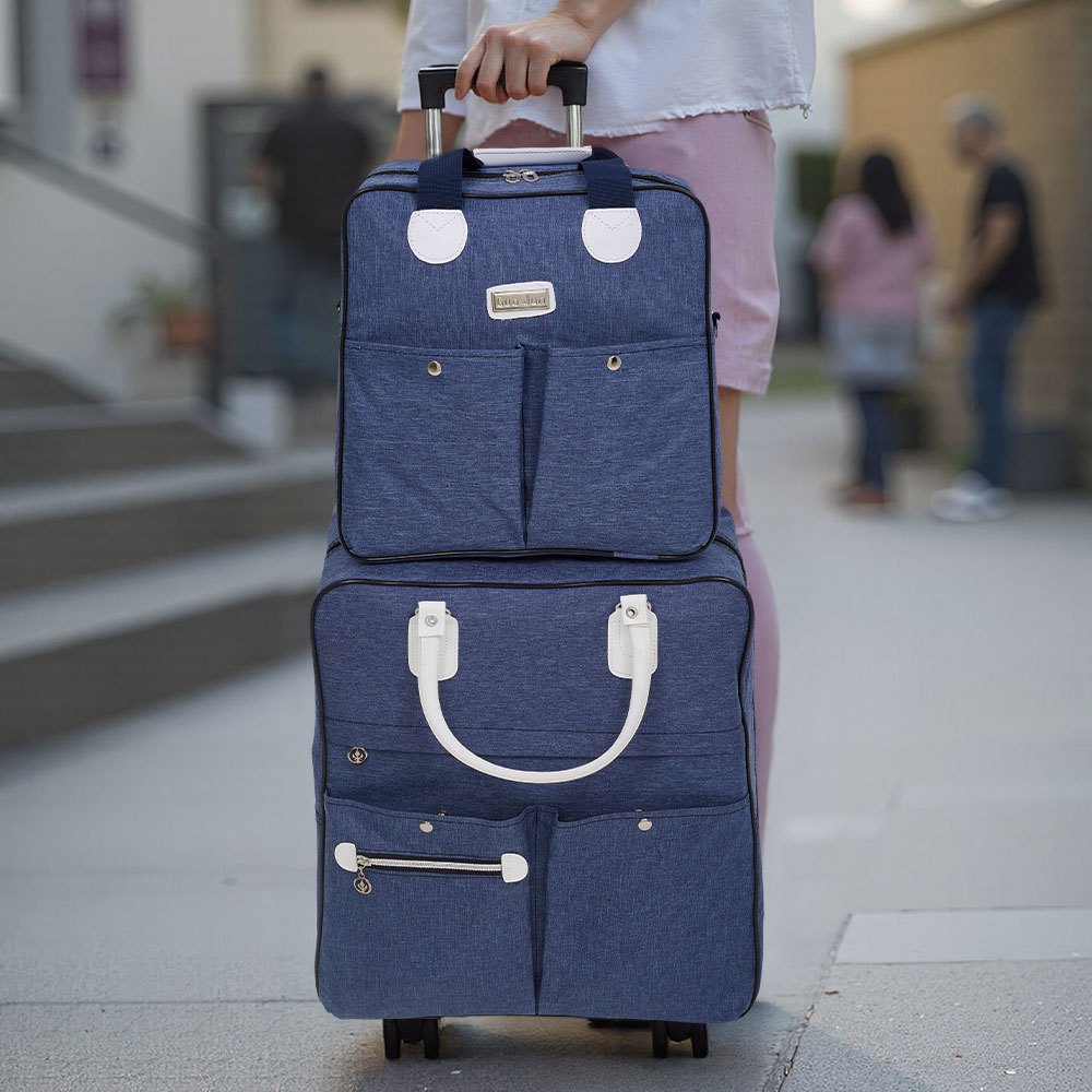 2 Piece Lightweight Rolling Luggage Set with Spinner Wheels, Suitcase Set, Spinner Luggage Set, Carry - on Suitcase and Matching Travel Bag for Business Trips, Versatile Luggage Solution for Vacation Getaways, Weekend Trips a