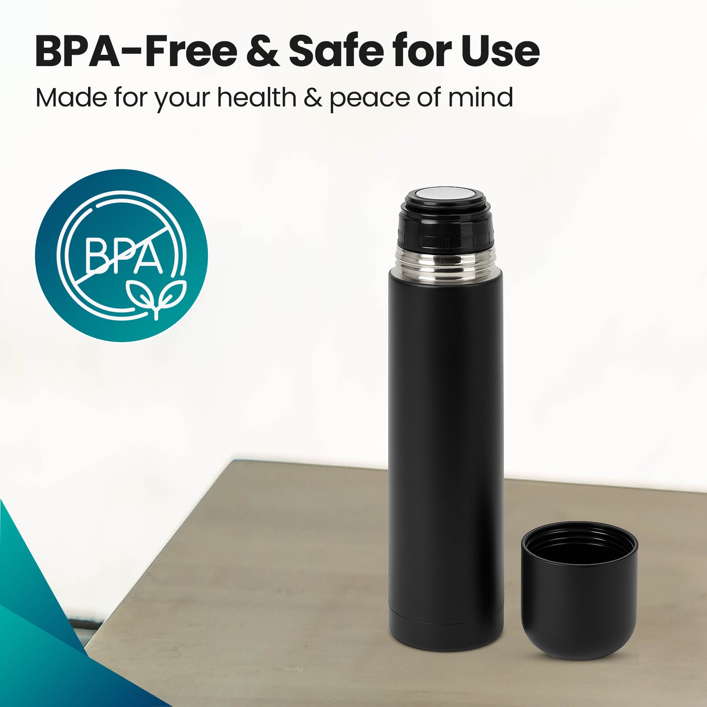Loch & Skye Vacuum Insulated Flask Stainless Steel Double Walled Thermo Bottle Leakproof BPA-Free Water Hot and Cold Drink Flask for Office, Hiking, Camping and Travel Use