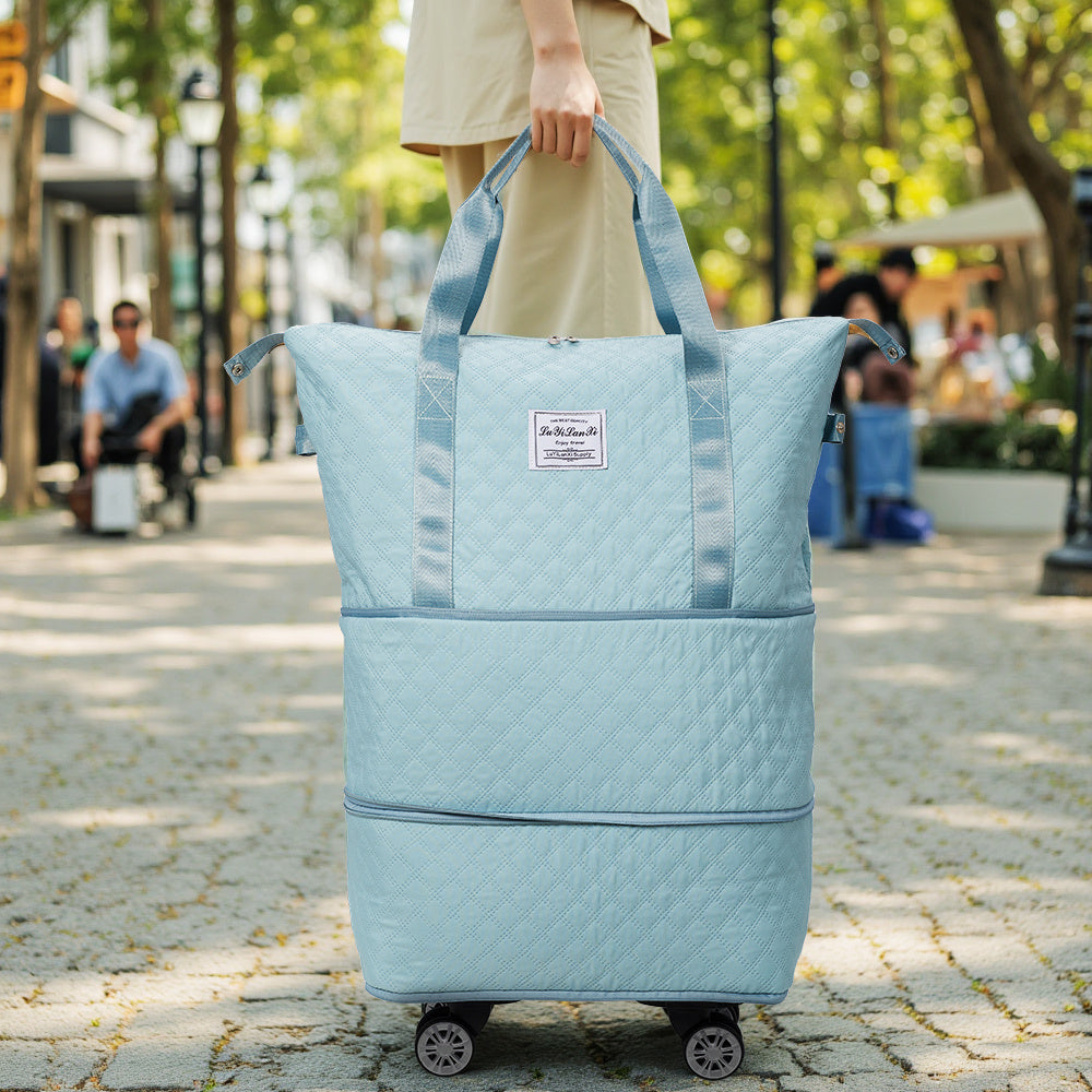 Travel Tote Bag with Detachable Wheels, Multifunctional Travel Bag with A Partition Section, Expandable Luggage Bag, Large Capacity Travel Duffle Bag Gym Tote Bags, Shoulder Bag, Gift for Wife and Parents