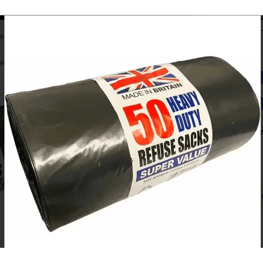50 Heavy Duty Refuse Sack | Black | 72x85 cm | 75 L | Kitchen Bin Liners | Bin Liner | Bin Bags | Strong Waste Bags | Dustbin Bags Strong House Use