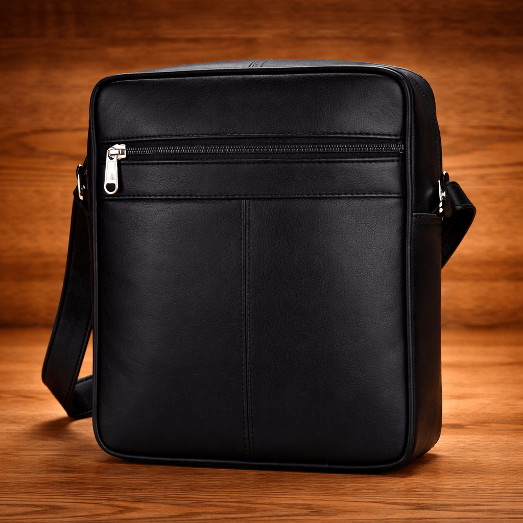 Genuine Leather Crossbody Bag for Men & Women – Small Travel Shoulder Messenger Bag with Multiple Zip Pockets, Adjustable Strap, Compact Everyday Man Bag