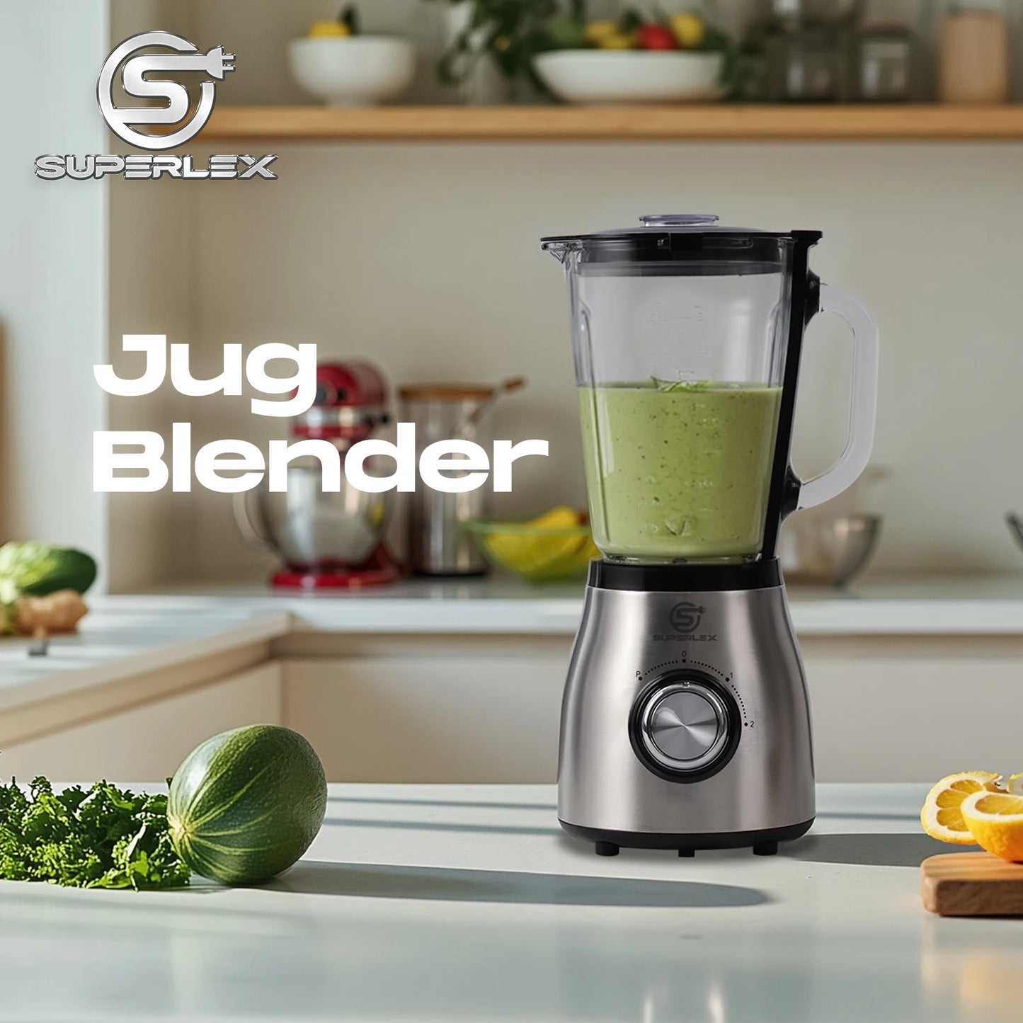 SUPERLEX 1.5L Multifunctional Wall Breaking Machine 2Speed Multi-purpose 3 in 1 Double Cup Squeezing Blender 800W BPA Free New