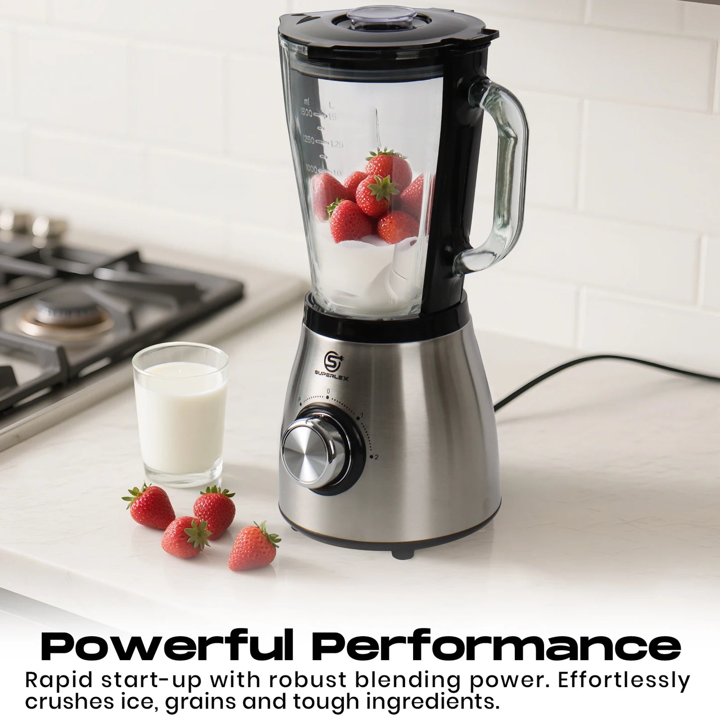 SUPERLEX 1.5L Multifunctional Wall Breaking Machine 2Speed Multi-purpose 3 in 1 Double Cup Squeezing Blender 800W BPA Free New