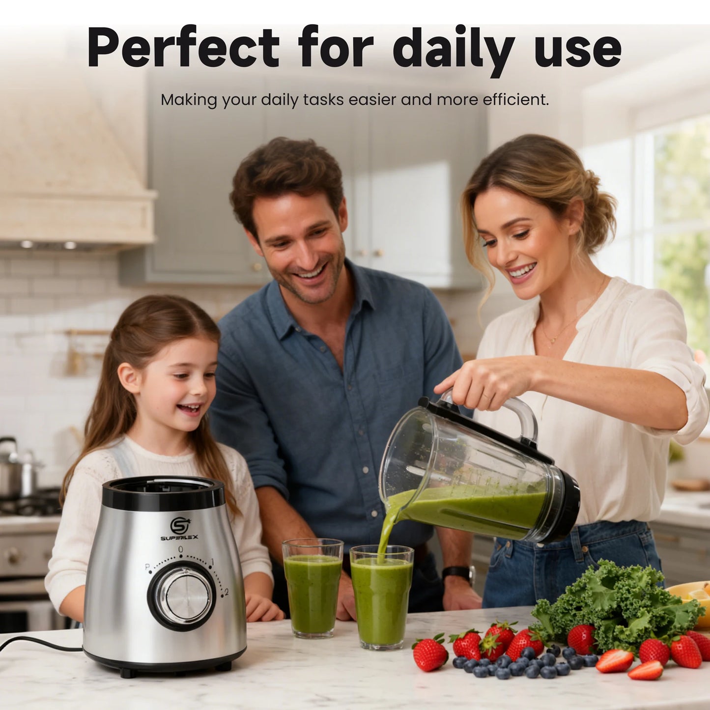SUPERLEX 1.5L Multifunctional Wall Breaking Machine 2Speed Multi-purpose 3 in 1 Double Cup Squeezing Blender 800W BPA Free New