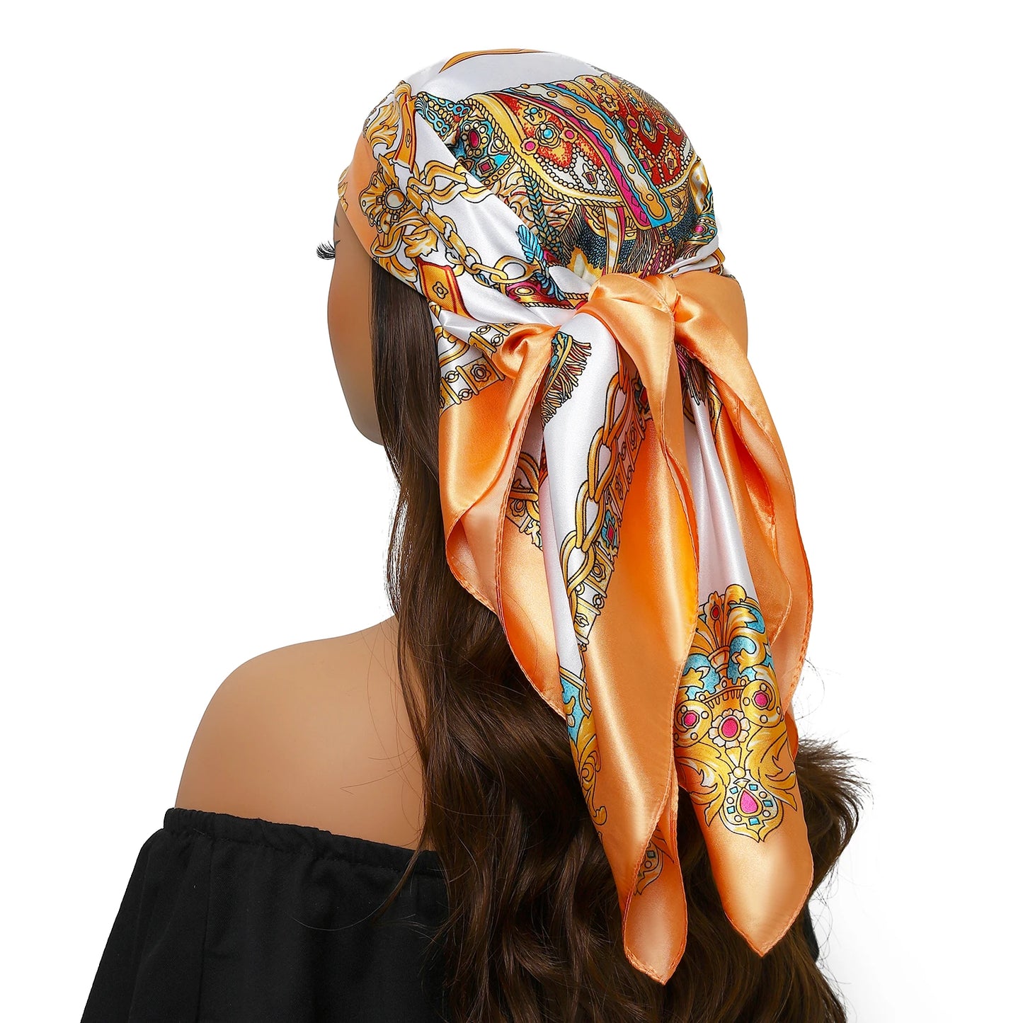 Popular Shawls Europe And America Fashion Bandannas New Print Sunscreen 90X90CM Kerchief Four Seasons Luxury Square Silk Scarves