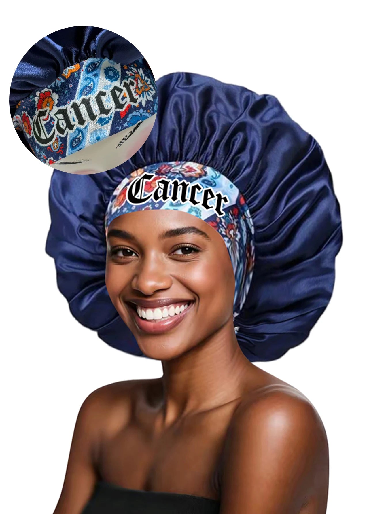1Pcs Customize Satin Bonnets Head Cover Sleeping Cap Bonnet With Wide Elastic Band Large Silky Night Sleep Cap For Women