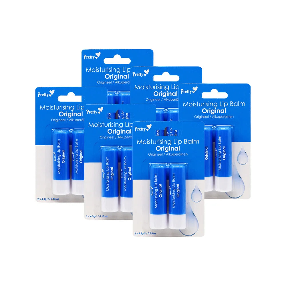 Pretty Moisturising Lip Balm 2Pack, Original Hydrating Lip Care, Nourishing Protection for Dry Lips