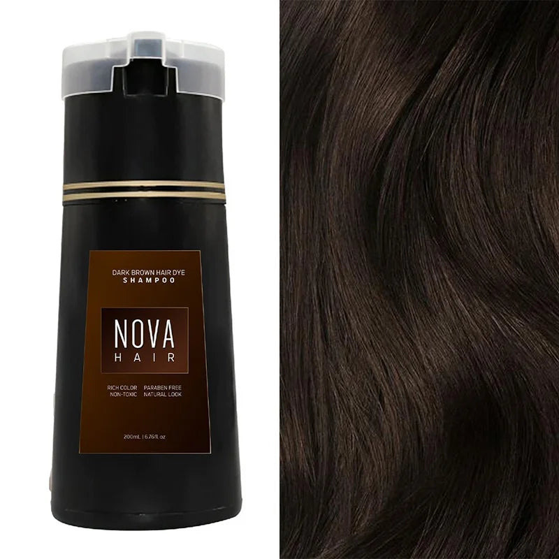 Nova Hair Dyeing Shampoo Hair Instant Dye 3-in-1 Shampoo Men Women Fluffy Oil Control Hair Care Products Nourish Hair Shampoo