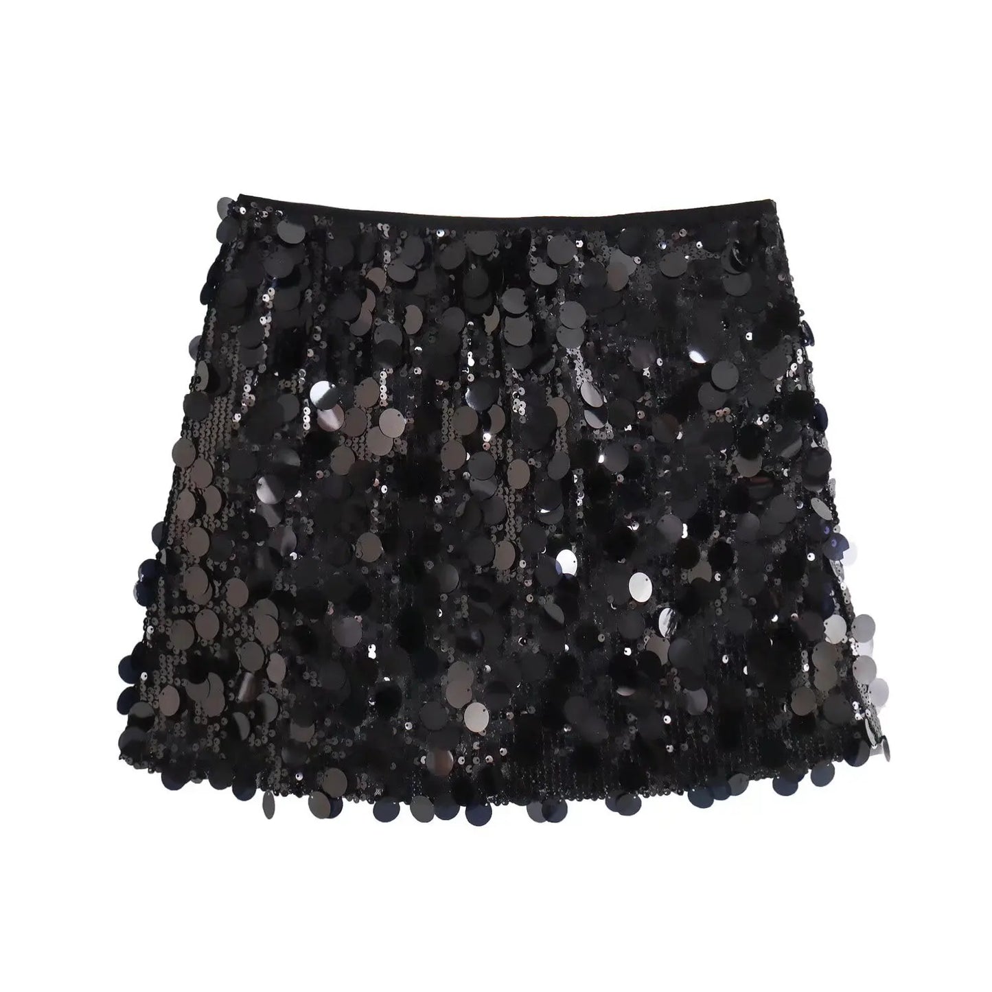 TRAF 2024 Sequin Mini Skirt Women Luxury High Waist Skirts for Woman Fashion Summer Women's Skirt Streetwear Glitter Short Skirt