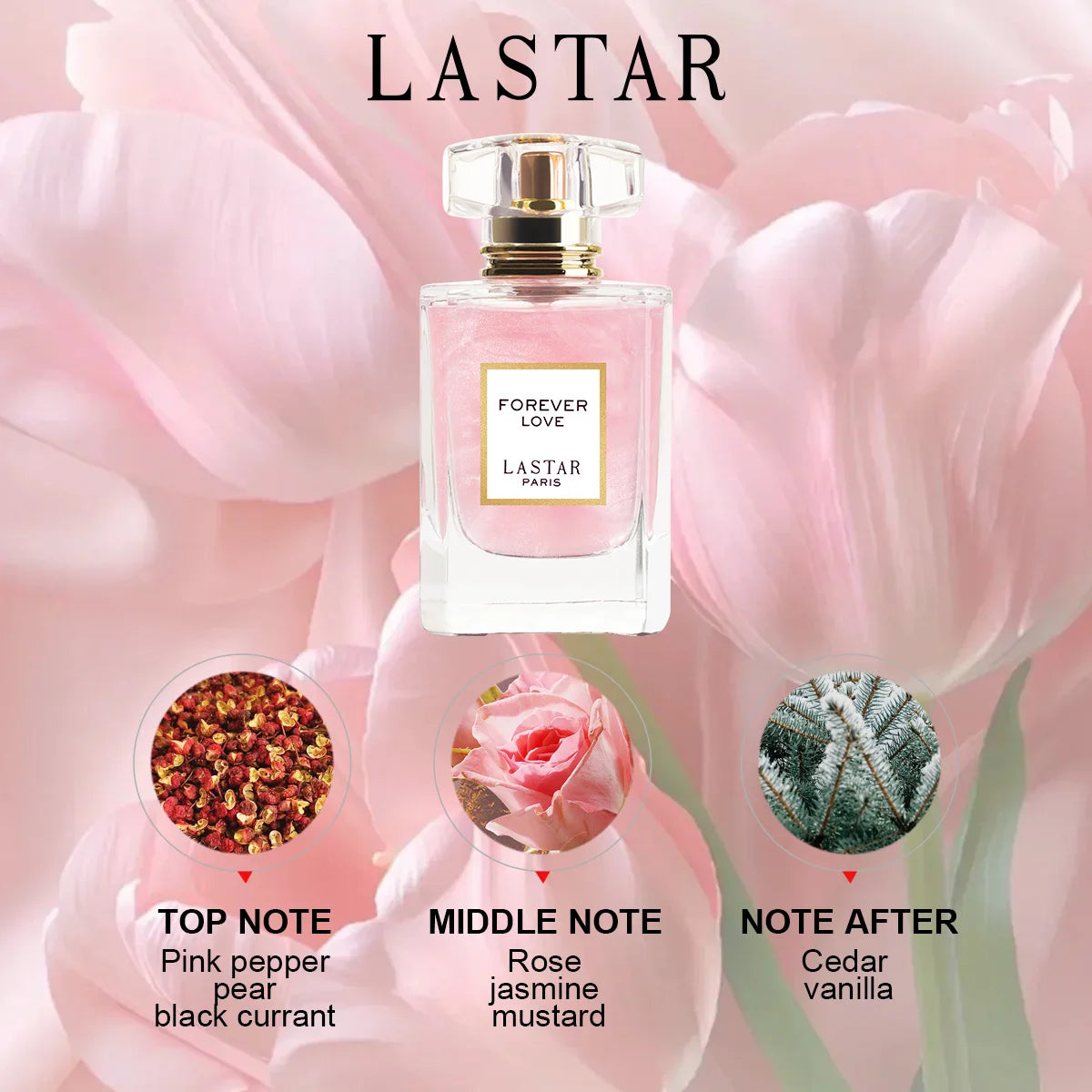 New Year/Christmas gifts，LASTAR Women's Perfume, 1.86fl oz/55ml. Long-Lasting Fragrance, Rose Scent.For use on dates.