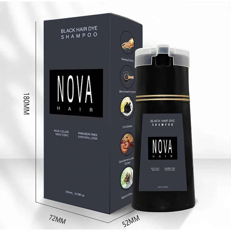 Nova Hair Dyeing Shampoo Hair Instant Dye 3-in-1 Shampoo Men Women Fluffy Oil Control Hair Care Products Nourish Hair Shampoo