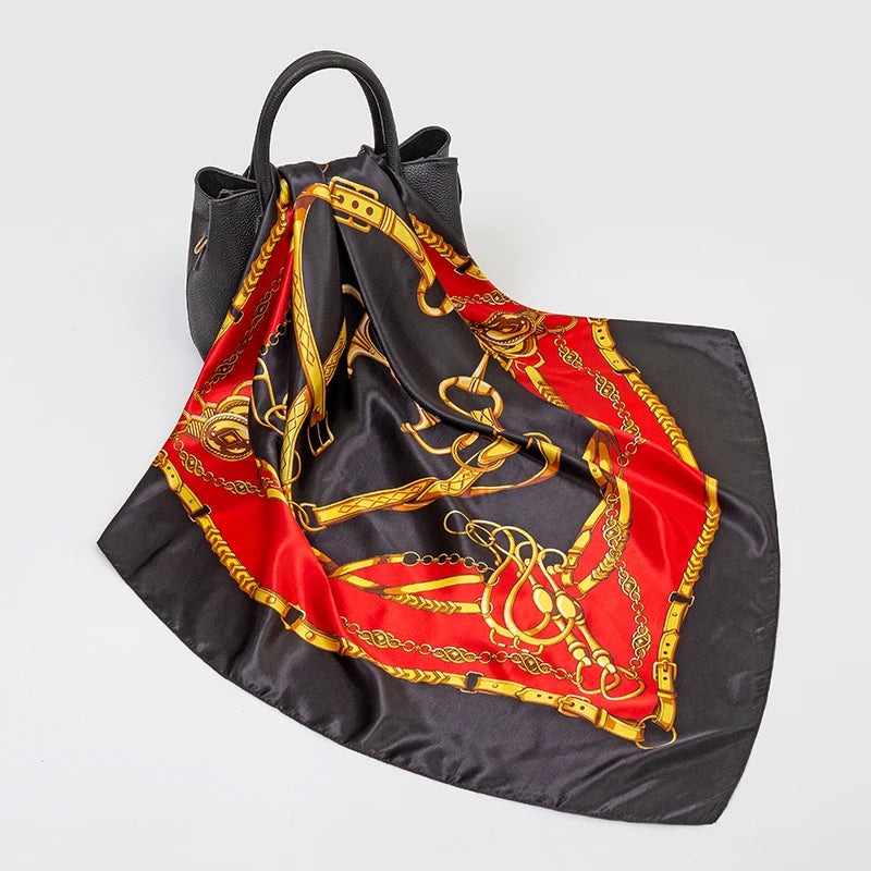 Silk Hair Scarf Scarftop Women Summer Satin Headscarf Foulard Bandana Cheveux Soft Neckerchief Hijab For Ladies