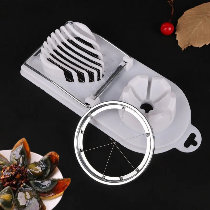Multifunctional Egg Cutter Stainless Steel Egg Slicer Sectioner Cutter Mold Flower-Shape Luncheon Meat Cutter Kitchen Gadgets