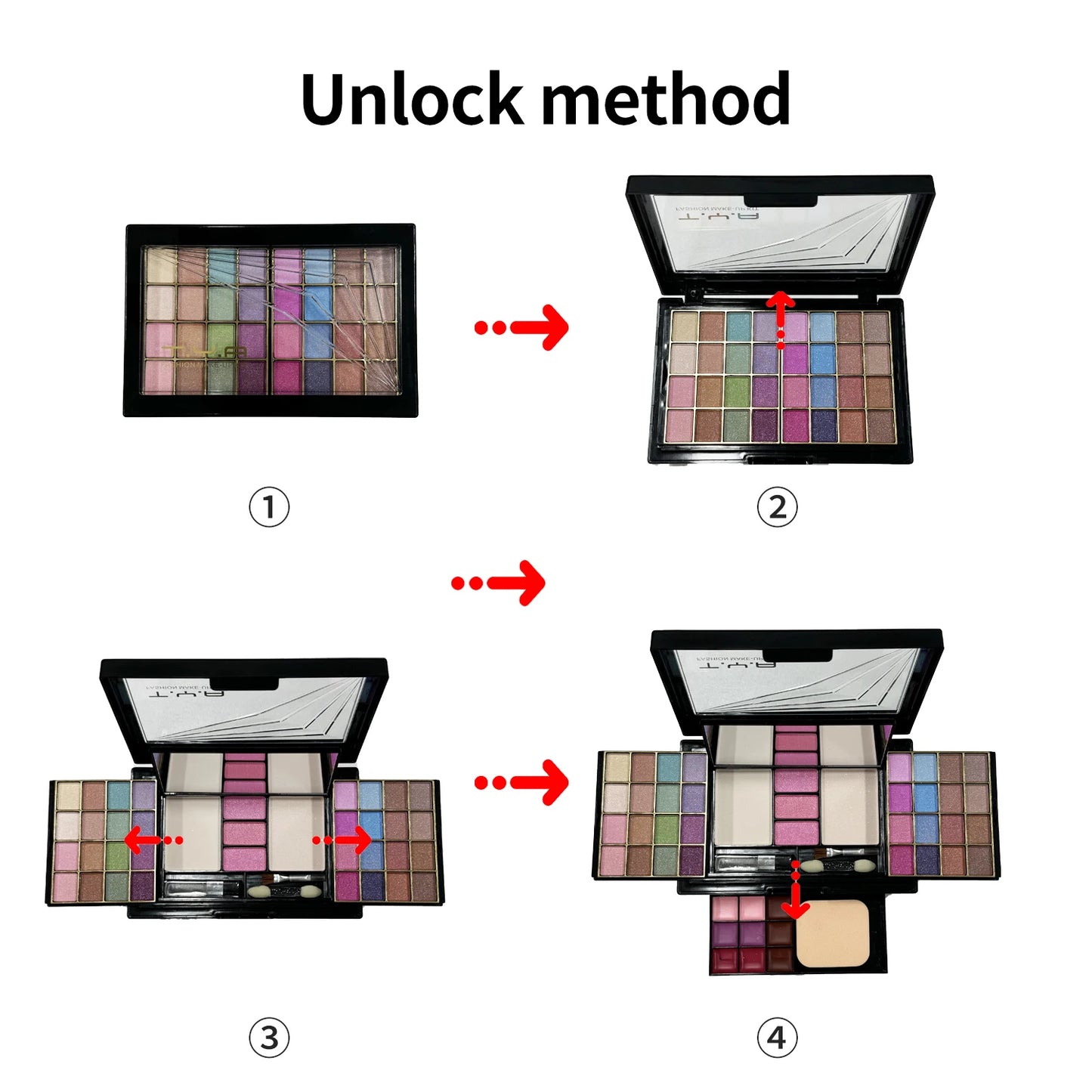 TYA Makeup set 46 colors Pearl eye shadow Powder puff Powder blusher Lip gloss set combination T6145