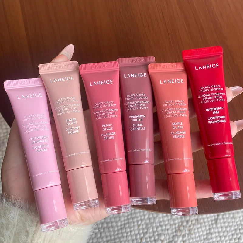 Laneige Donut Lip Balm Moisturizing Mirror Lip Gloss Lip Strawberry Raspberry Chocolate Glaze Smell Lipstick Transparent Lip Oil
