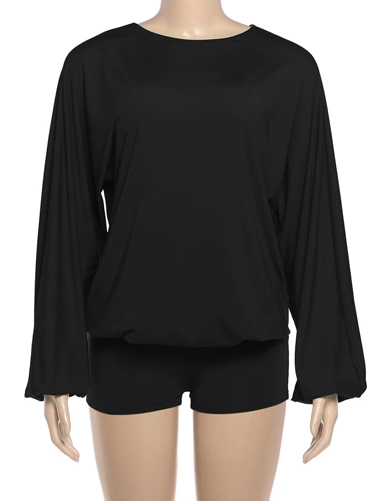 Weird Puss Sexy Backless Romper Women o-Neck Full Sleeve Hottie Simple Fashion Street Stretch Slim Midnight Clubwear Playsuit