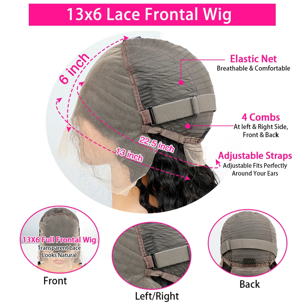 200 Density 13x4 13x6 Full Frontal 360 HD Transparent Lace 40 46 Inch Long Straight 5x5 Closure Human Hair Pre plucked Wigs