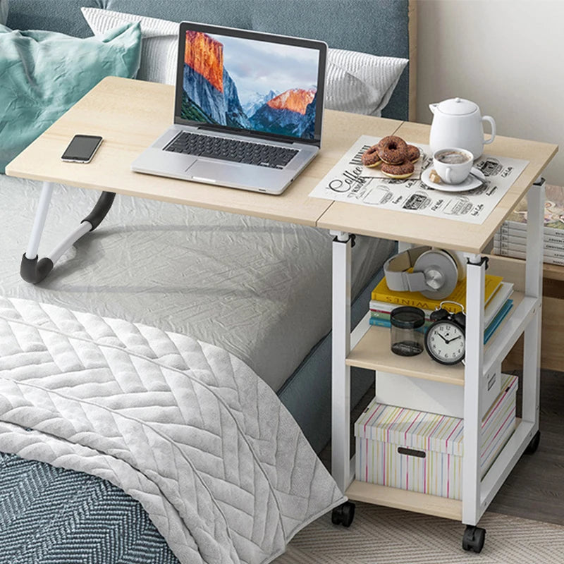 【Breeins】Height Adjustable Mobile Table Overbed Desk with Wheels Multi Color