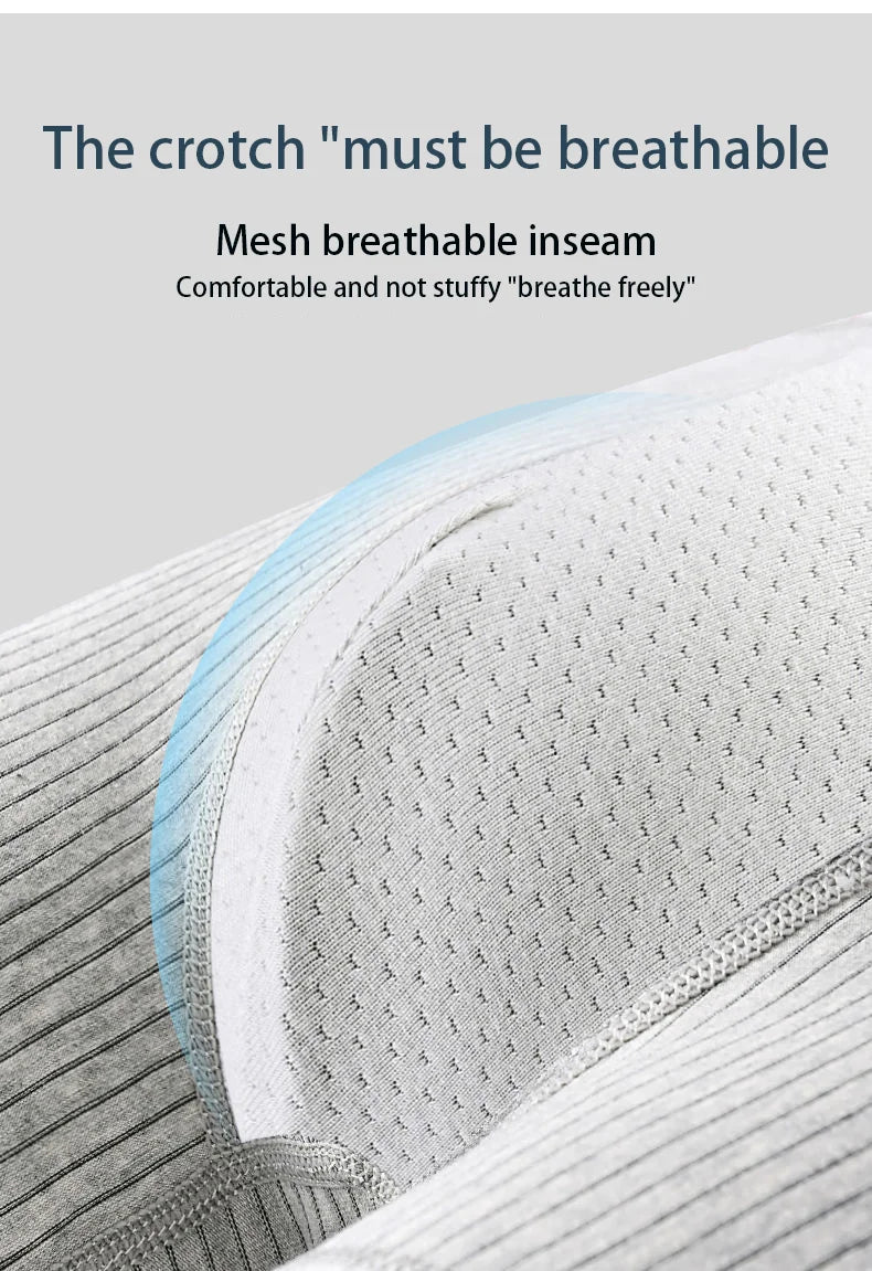 4 pieces of men's boxer underwear Soft, breathable and comfortable men's briefs Striped trendy personality casual loose boxers