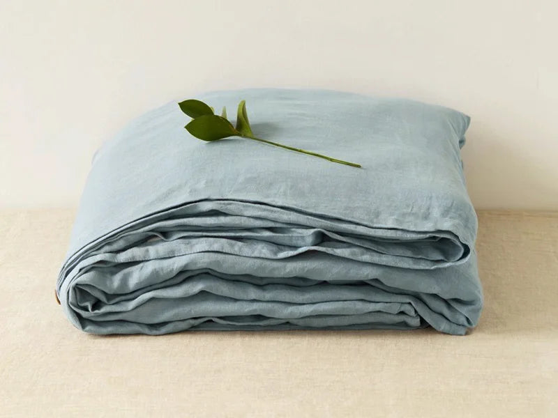 Pure Linen Bed Sheets 100% Stone Washed French Linen Solid Color Breathable and Durable for Hot Sleepers 1 PC Flat Sheet