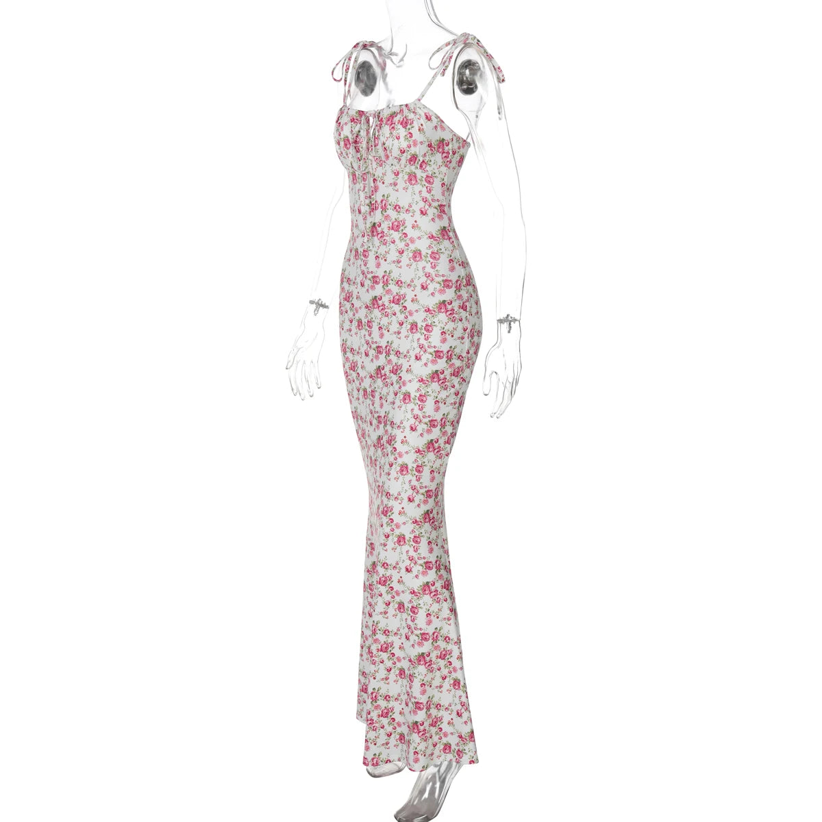 Hugcitar Women Elegant Floral Beach Vacation Bodycon Streetwear Long Dress 2026 Summer Clothes Wholesale Items For Business