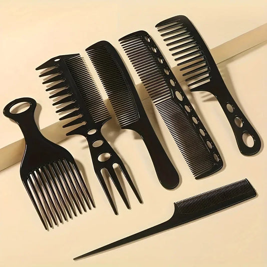 6pcs New Styling Hairdressing Men Women Beauty Salon Hair Hairdressing Black Brush Combs Hairbrush
