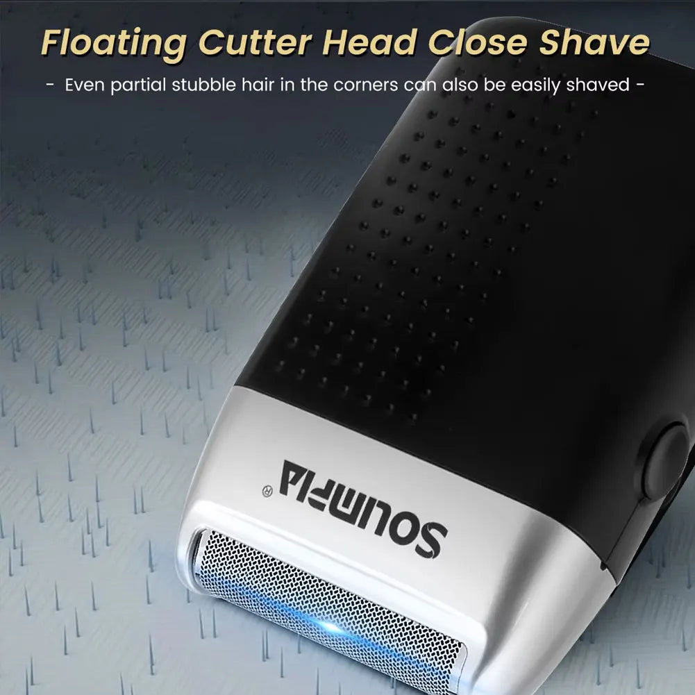 SOUMPIA 3 PCS Hair Clipper for Men Cordless Beard Trimmer Bald Head Shaver Body Groomer with USB Multiple Guards LED Display