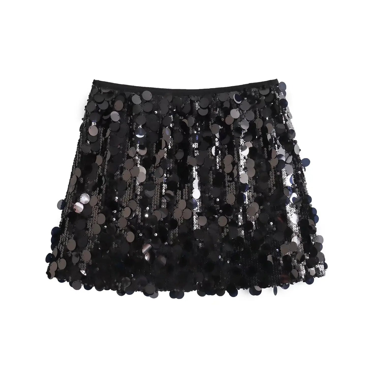 TRAF 2024 Sequin Mini Skirt Women Luxury High Waist Skirts for Woman Fashion Summer Women's Skirt Streetwear Glitter Short Skirt