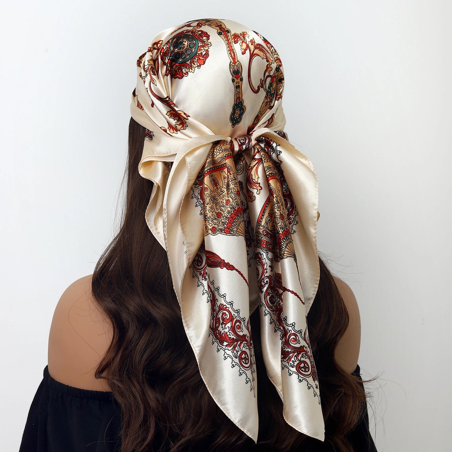 Popular Shawls Europe And America Fashion Bandannas New Print Sunscreen 90X90CM Kerchief Four Seasons Luxury Square Silk Scarves