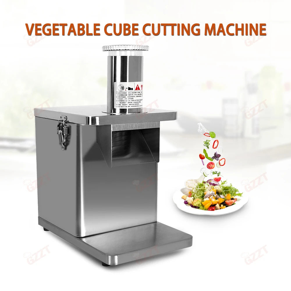 GZZT EVEC Electric Vegetable Cutter Commercial Cube Cutting Maker Fruit Slicer Cutting Strip Dice Food Processor With 5 Blades