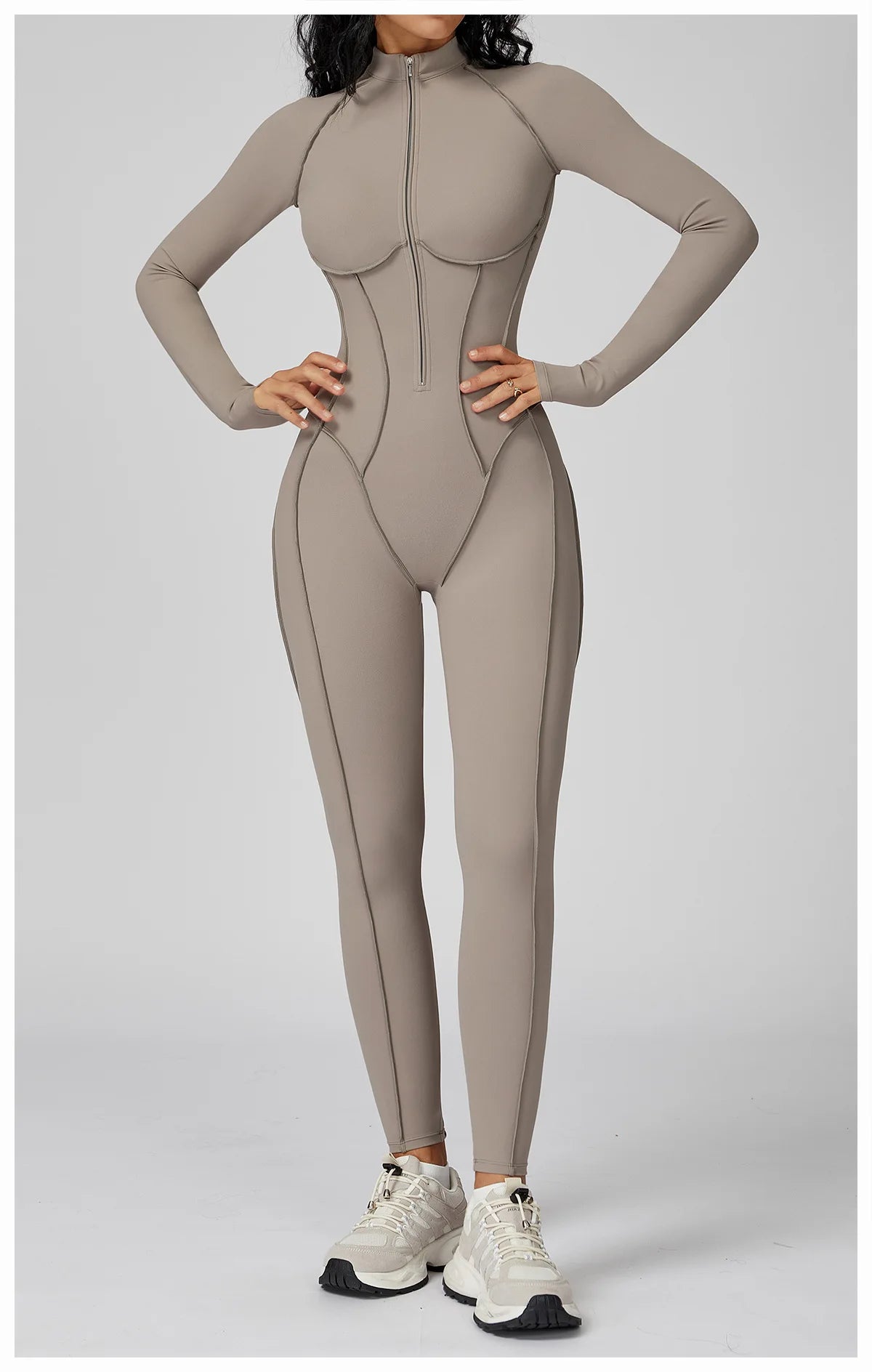 Yoga Bodysuit Long Sleeved Women's Tracksuits Gym Zipper Jumpsuits Sports Workout High-intensity Fitness One-piece Tights Suit