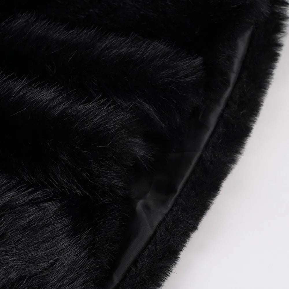 Fashion Luxury Hip Skirt Artificial Fur Low Rise Mini Skirt Furry Vintage Pencil Skirt for Women