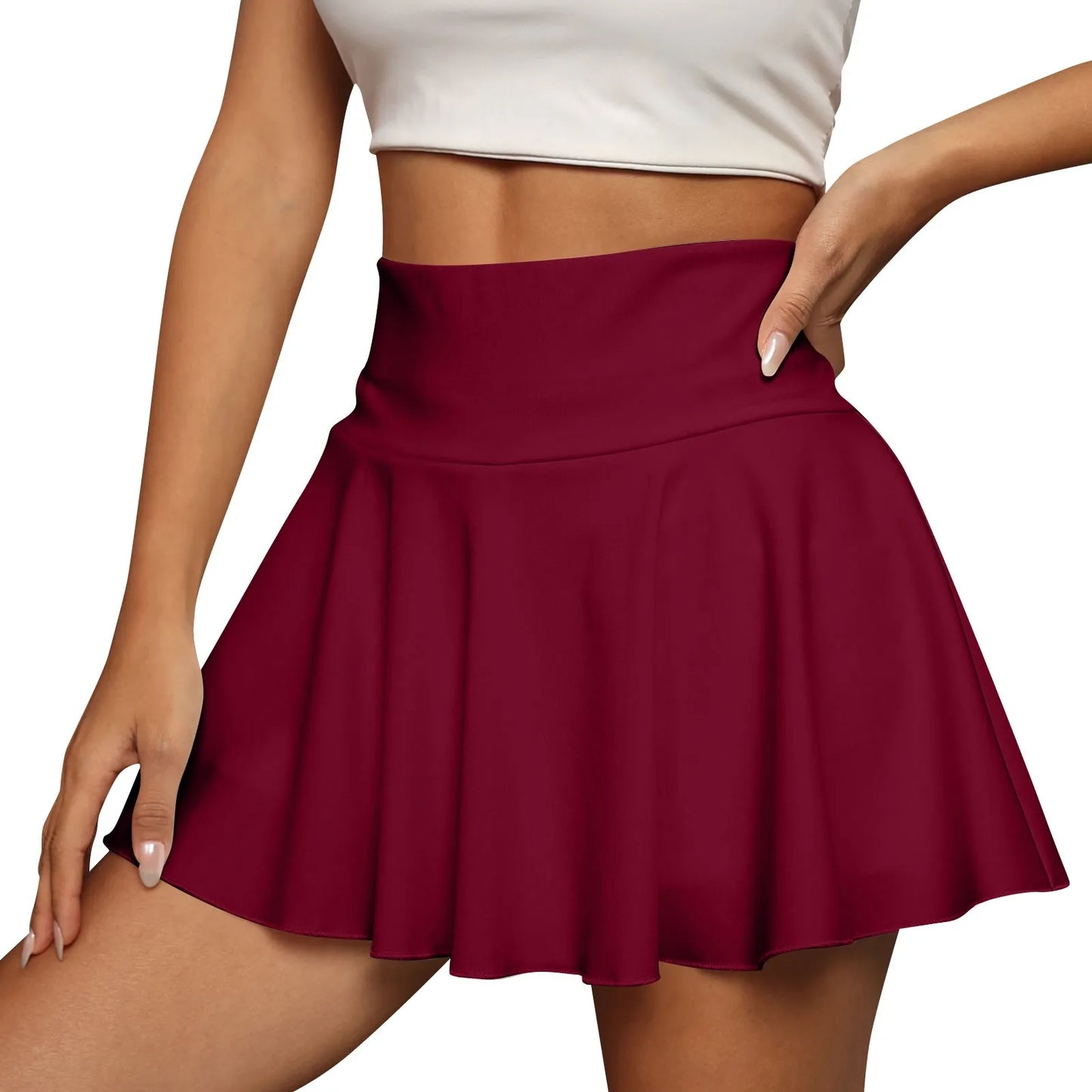 Women's High Waisted Tennis Mini Skirt Tennis Yoga Golf Sports Belt Safety Pants Pocket Comfortable And Breathable Sports Skirt