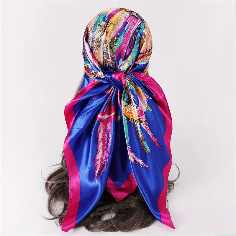 Silk Hair Scarf Scarftop Women Summer Satin Headscarf Foulard Bandana Cheveux Soft Neckerchief Hijab For Ladies