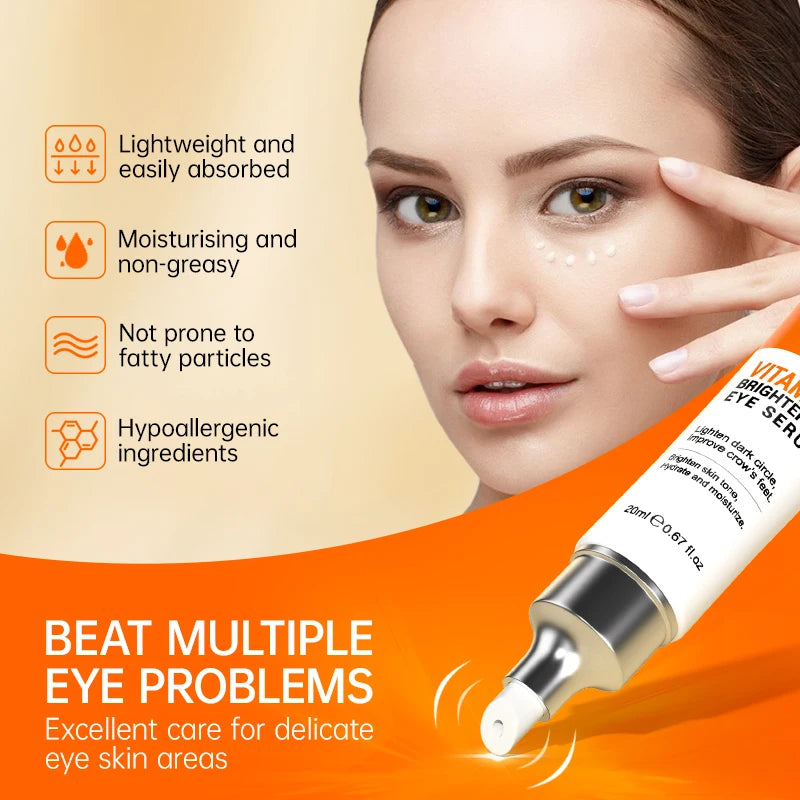 Anti Dark Circle Eye Cream Vitamin C Eye Bags Removal Whitening Lightening Cream Wrinkle Removal Serum Eyes Firming Skin Care