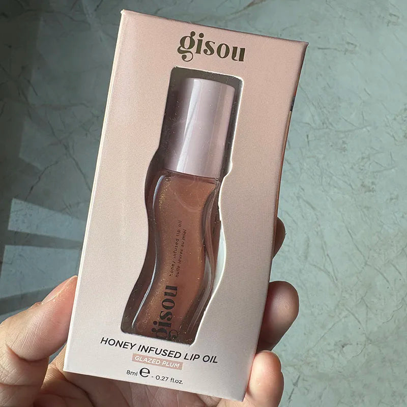 Gisou Moisturizing Glazed Plum Lip Balm Lip Oil Gloss Care Of The Lips Benetitnt For Lips Plumping Exfoliating Plumping Gloss