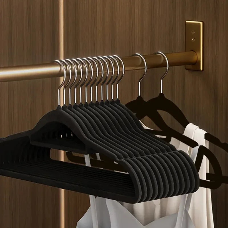 Velvet Flocked Hangers for Clothes and Trousers Non-Slip Space Efficient Design