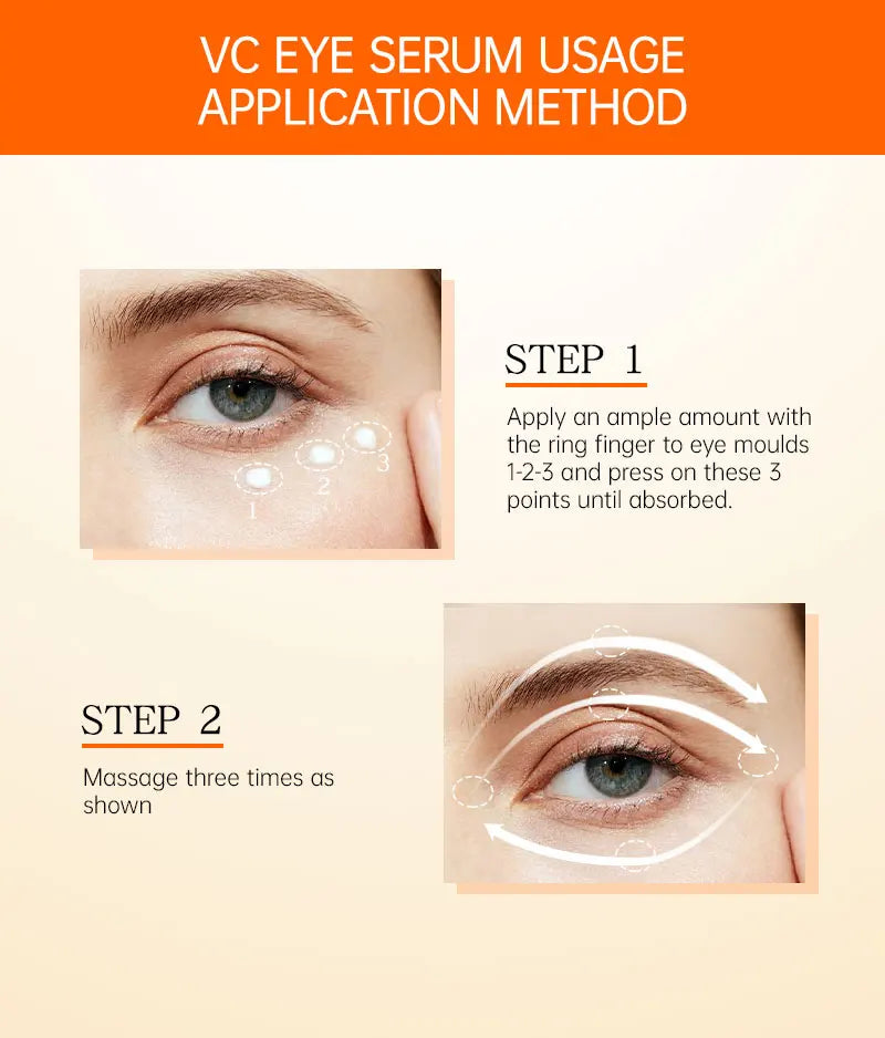 Anti Dark Circle Eye Cream Vitamin C Eye Bags Removal Whitening Lightening Cream Wrinkle Removal Serum Eyes Firming Skin Care